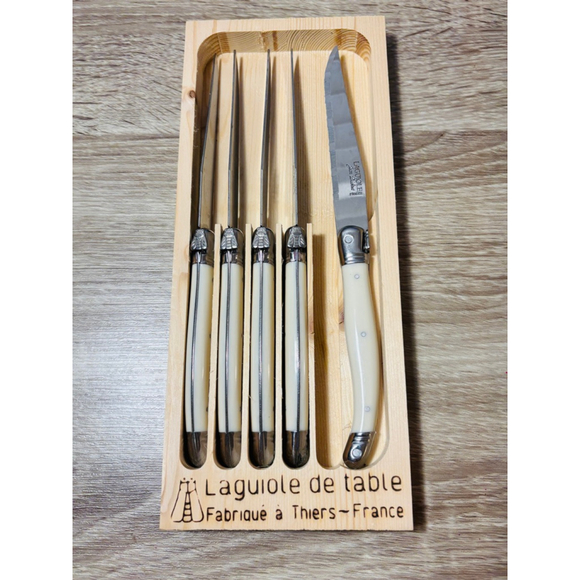 Laguiole Other - Williams Sonoma Jean Dubost Laguiole Steak Knives, Set of 5 White Made In France